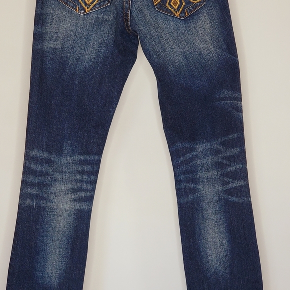 MEK USA DNM Designer Denim Jeans Gold Accent Niort Straight Leg Size 25x34 - Picture 6 of 15